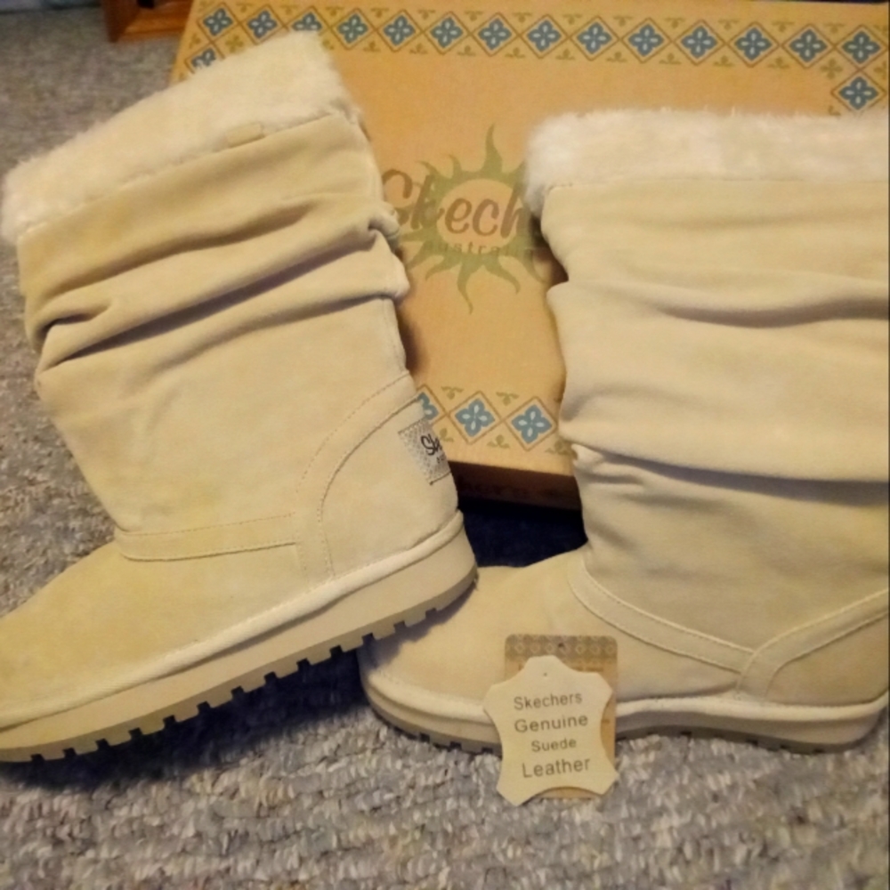Skechers genuine suede leather boots